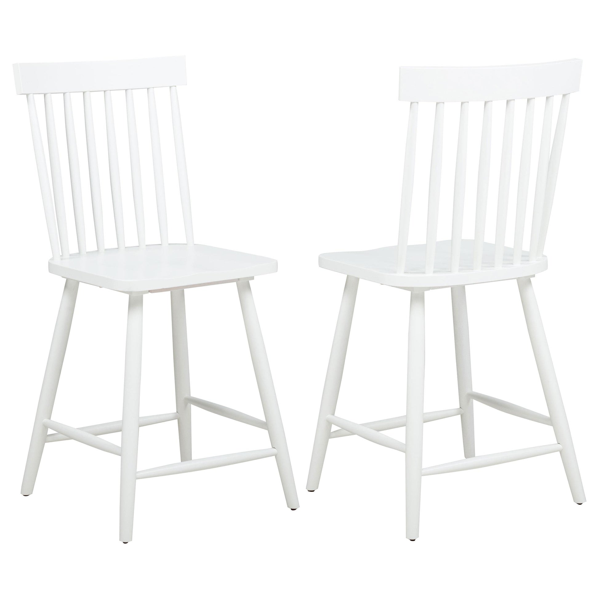  Coaster Furniture Andrews 122509WHT Set of 2 Windsor Counter Height Dining Side Chair - White IMAGE 1