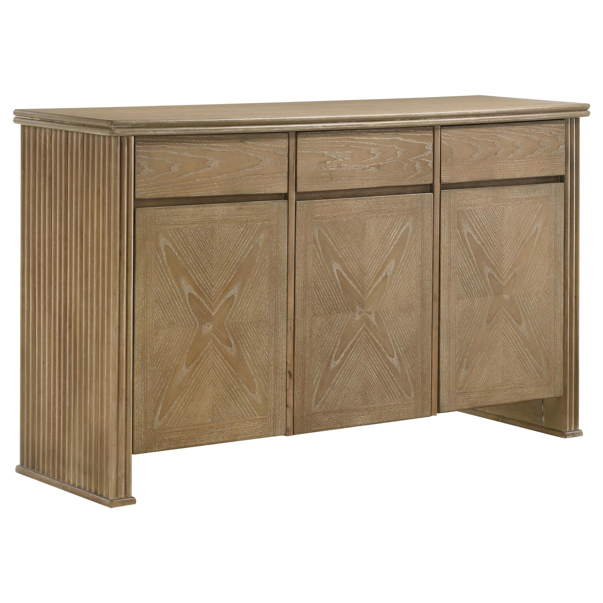  Coaster Furniture Adina 193615 3-door 59-inch Sideboard Server  - Distressed Light Brown IMAGE 3