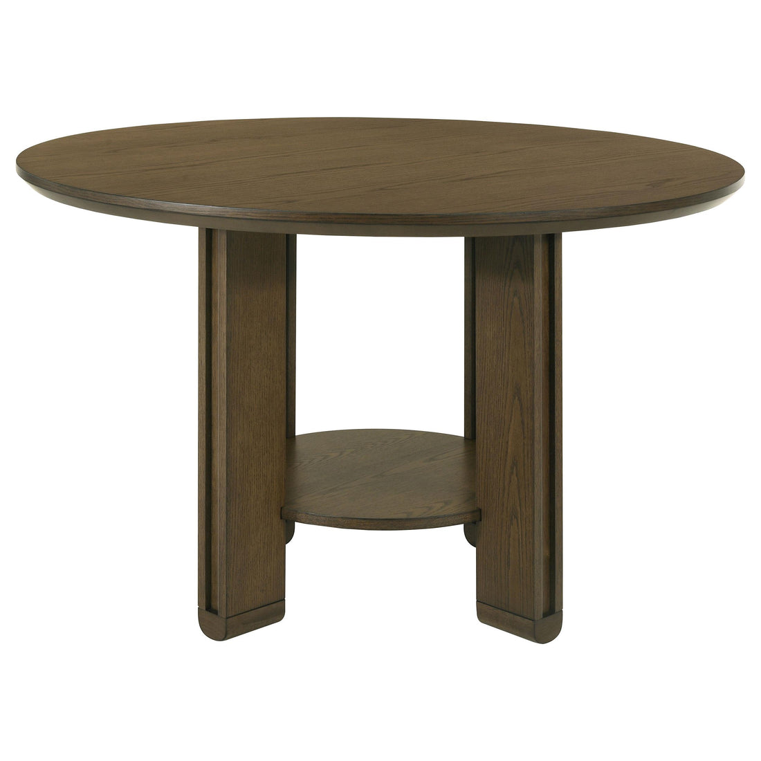  Coaster Furniture Ottowa 193660 47-inch Round Wood Dining Table with Shelf - Brown IMAGE 1