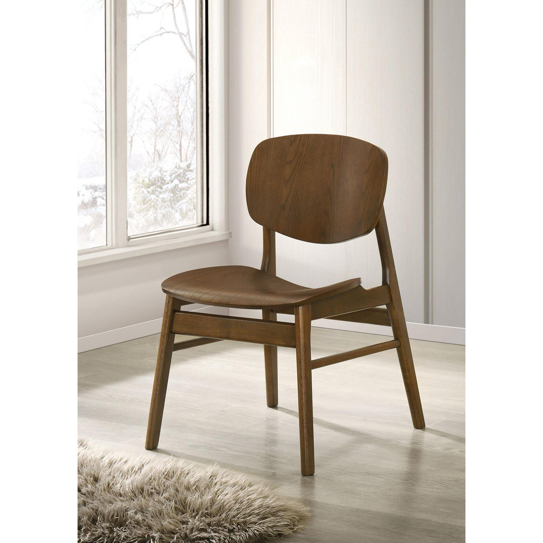  Coaster Furniture Benford 193832 Set of 2 Dining Side Chair Wood Seat - Dark Brown IMAGE 1