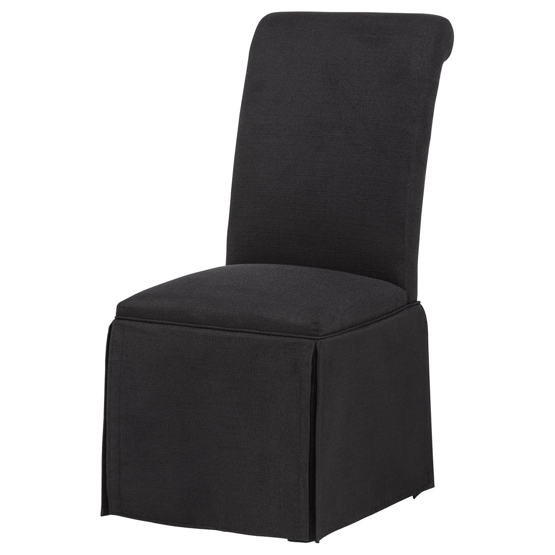  Coaster Furniture Shawna 193912BLK Set of 2 Upholstered Skirted Side Chair - Black IMAGE 1