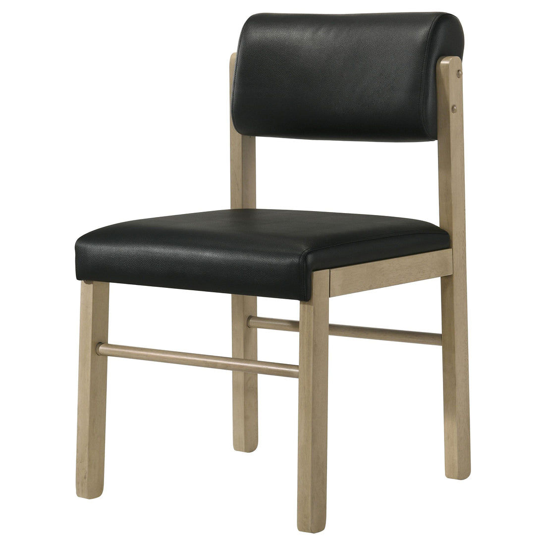  Coaster Furniture Kehoe 193922NAT Set of 2 Upholstered Dining Side Chair - Black/Natural Oak IMAGE 1