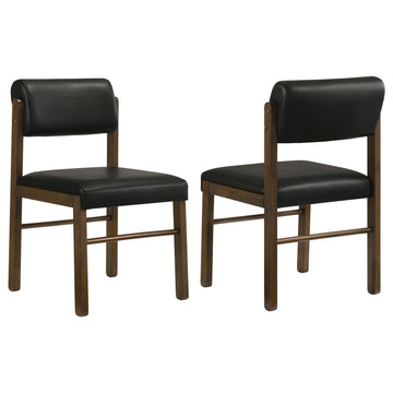  Coaster Furniture Kehoe 193922WAL Set of 2 Upholstered Dining Side Chair - Black/Walnut IMAGE 1
