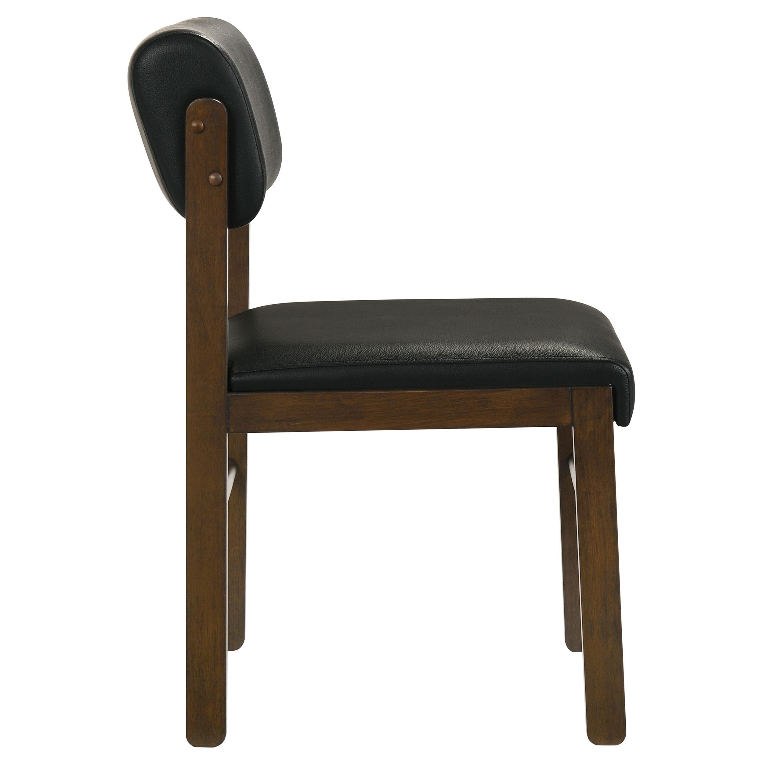 Coaster Furniture Kehoe 193922WAL Set of 2 Upholstered Dining Side Chair - Black/Walnut IMAGE 2