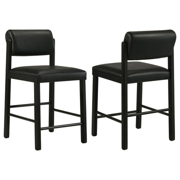  Coaster Furniture Kehoe 193929BLK Set of 2 Upholstered Counter Height Chair - Black IMAGE 1