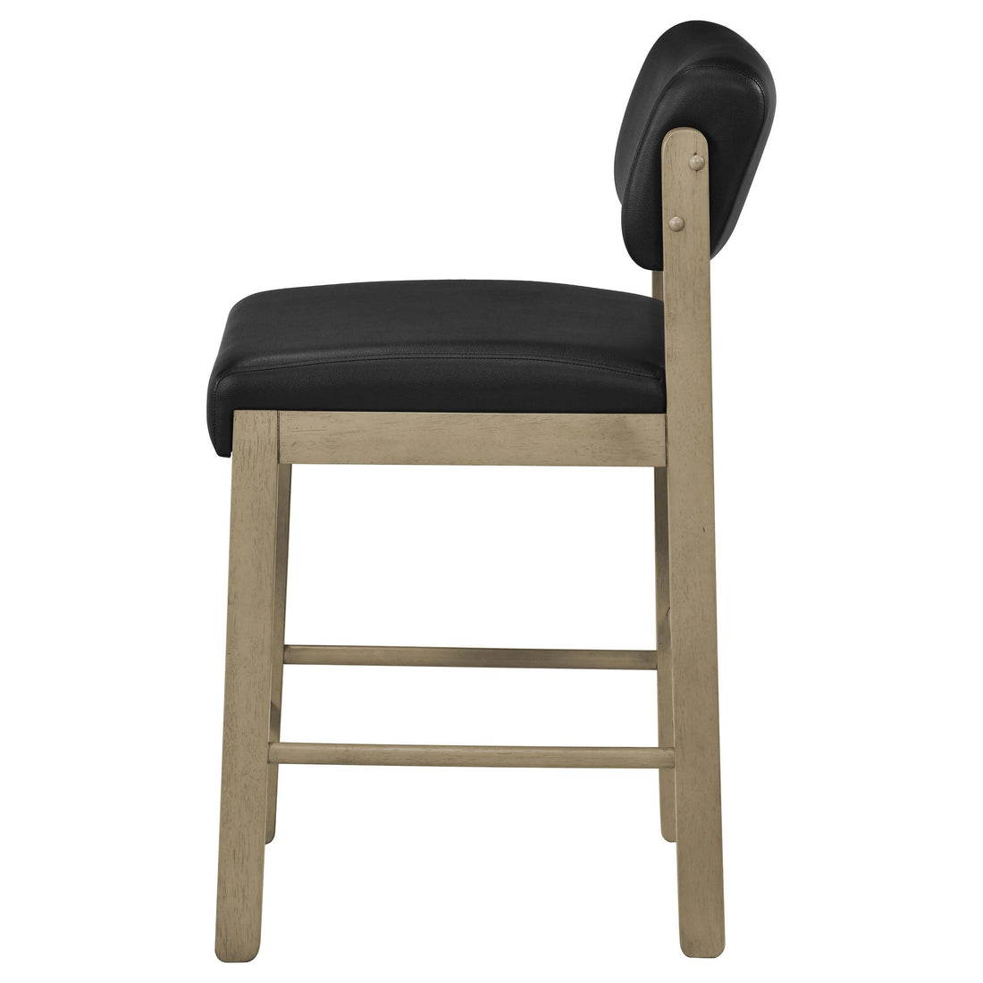  Coaster Furniture Kehoe 193929NAT Set of 2 Upholstered Counter Height Chair - Black/Natural Oak IMAGE 1