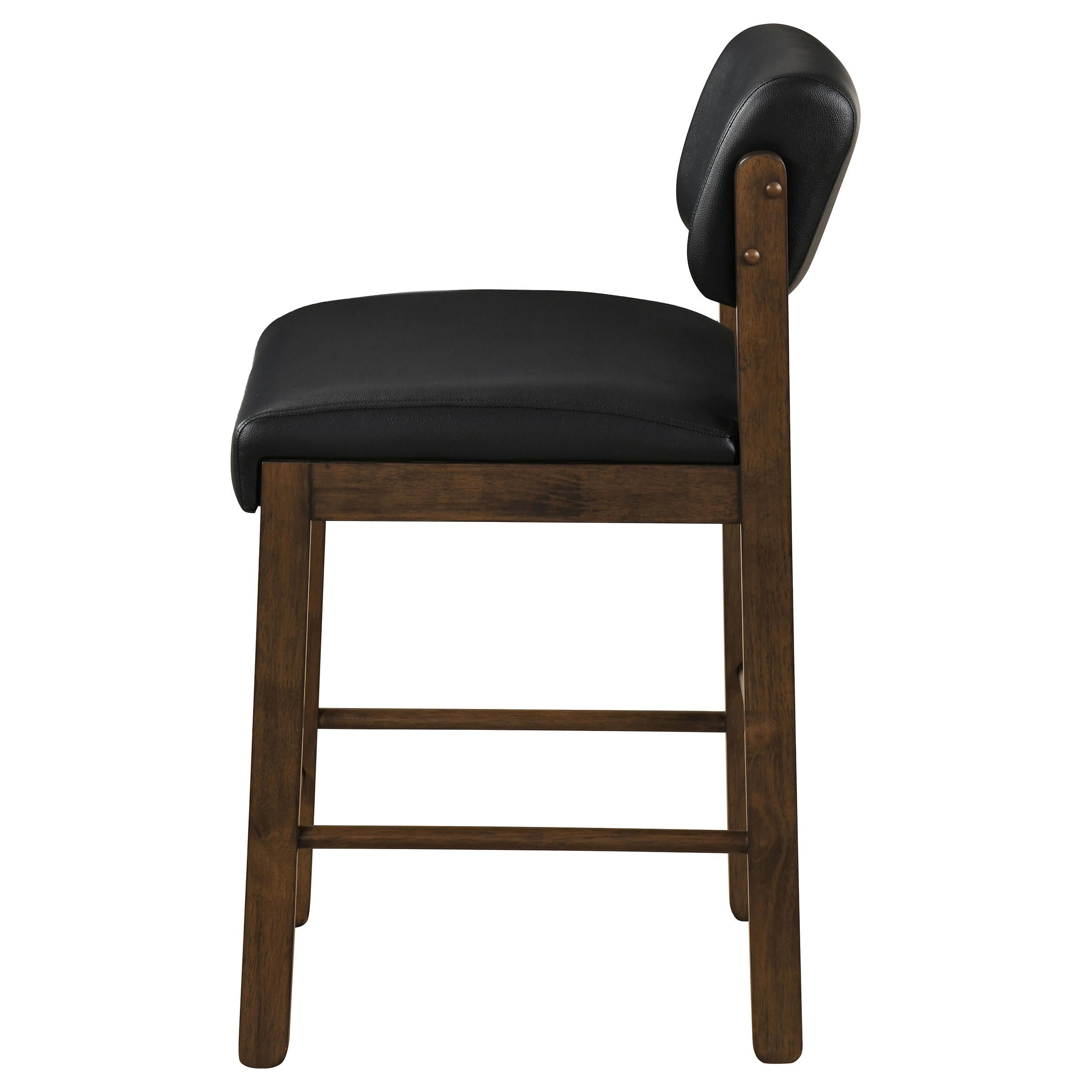  Coaster Furniture Kehoe 193929WAL Set of 2 Upholstered Counter Height Chair - Black/Walnut IMAGE 2