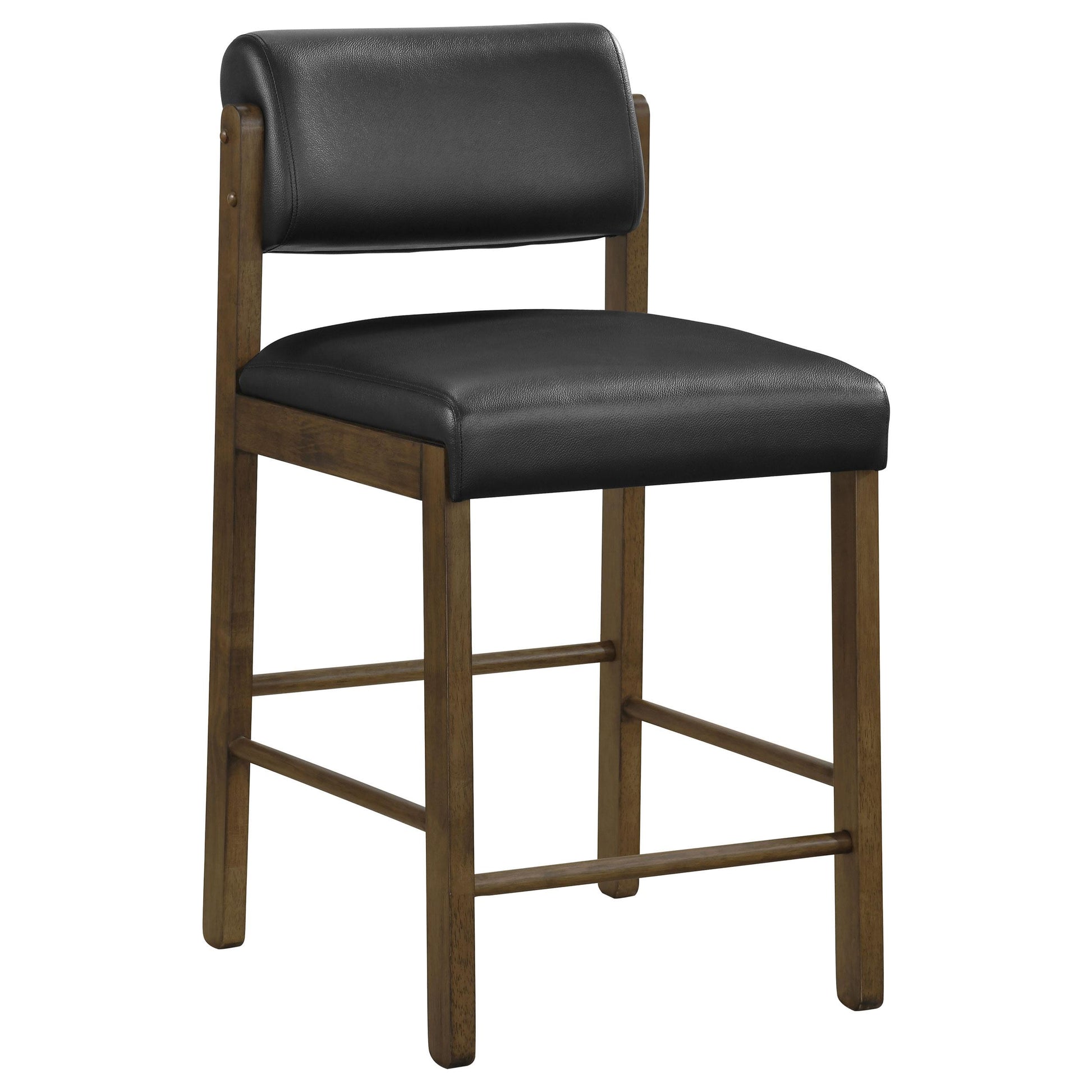  Coaster Furniture Kehoe 193929WAL Set of 2 Upholstered Counter Height Chair - Black/Walnut IMAGE 4