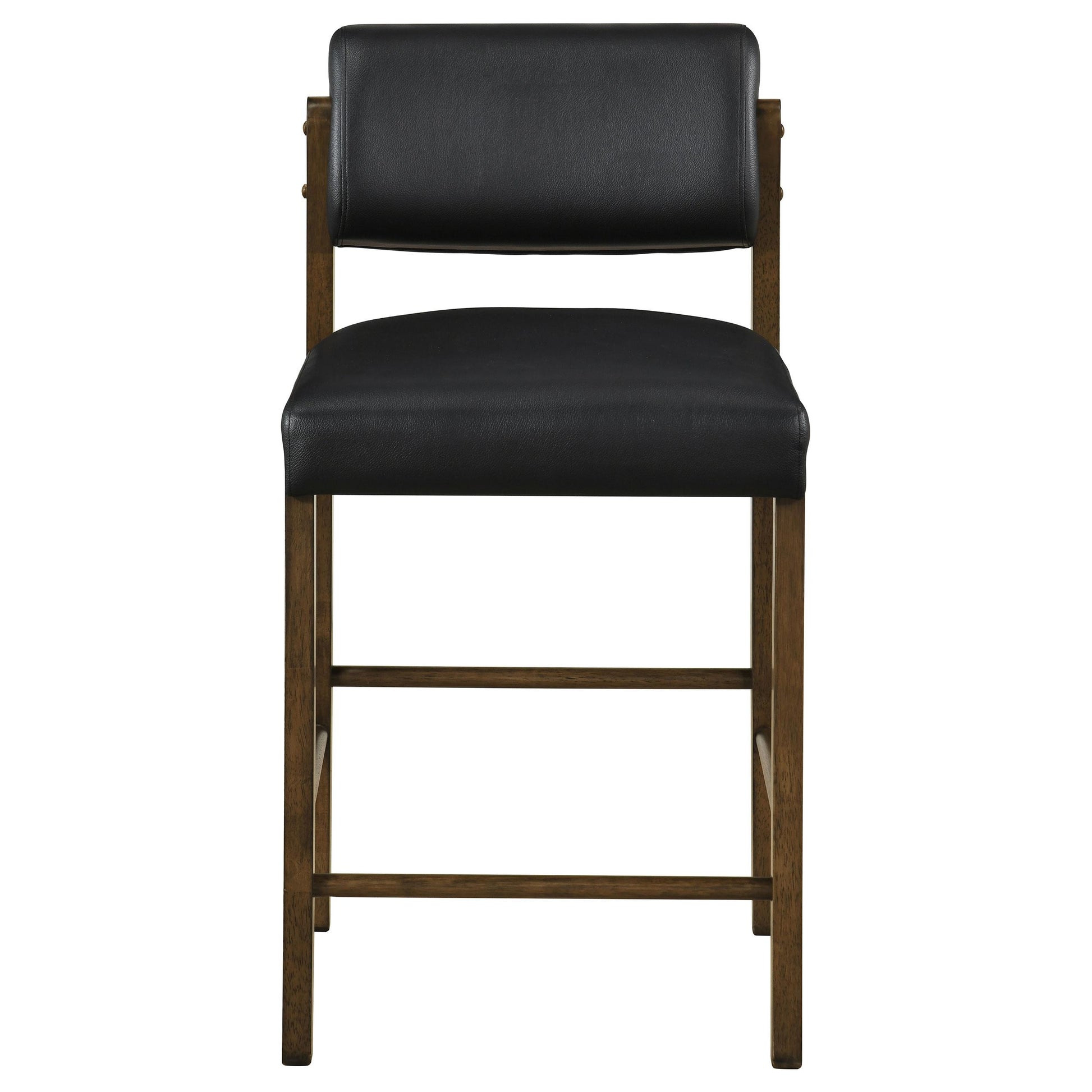  Coaster Furniture Kehoe 193929WAL Set of 2 Upholstered Counter Height Chair - Black/Walnut IMAGE 6
