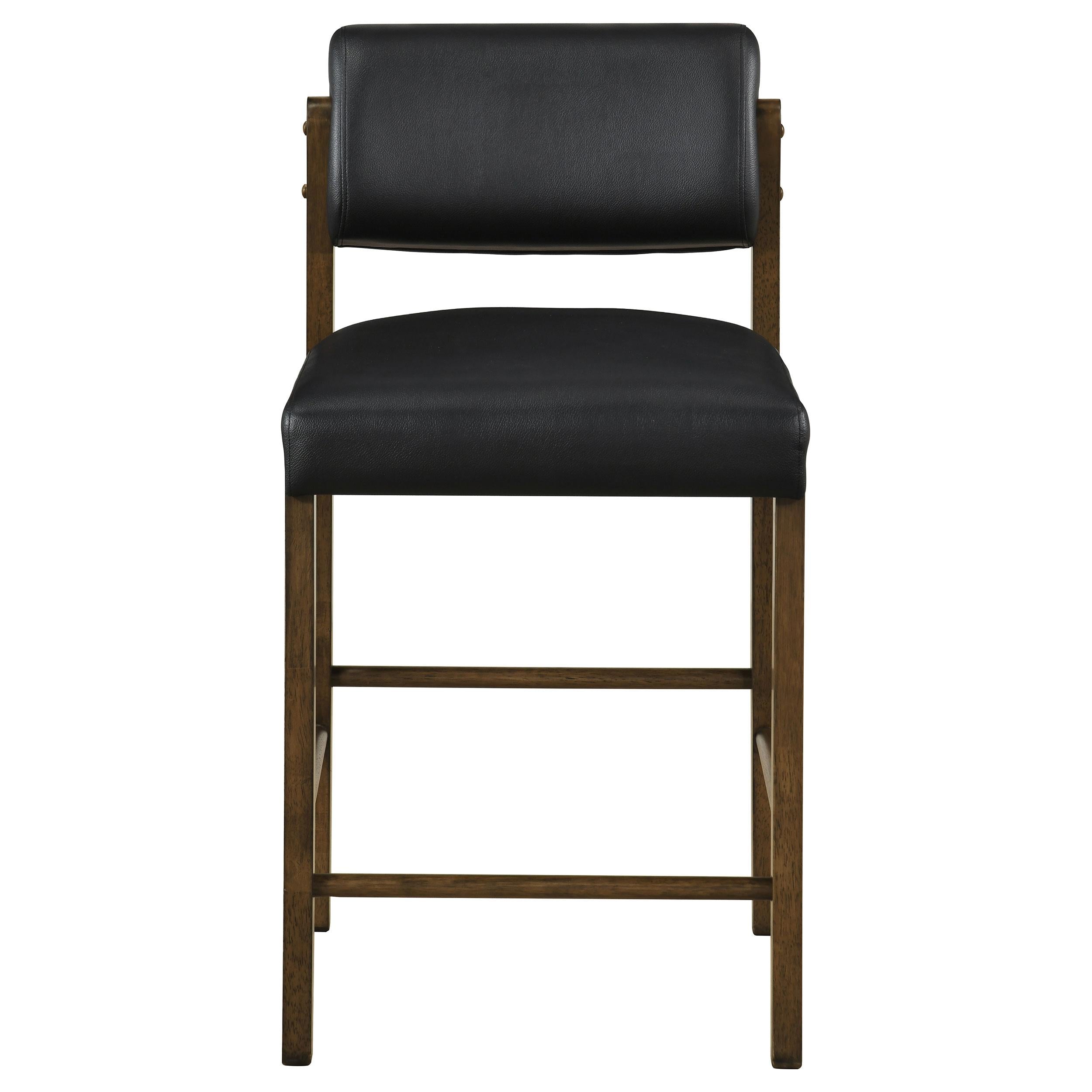  Coaster Furniture Kehoe 193929WAL Set of 2 Upholstered Counter Height Chair - Black/Walnut IMAGE 6