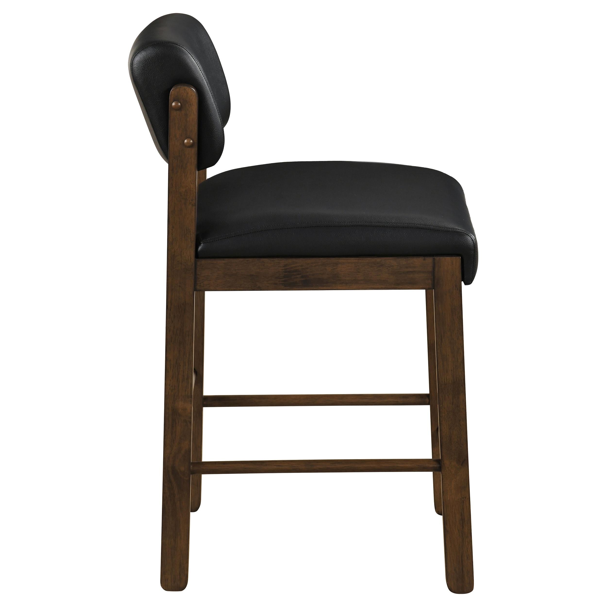  Coaster Furniture Kehoe 193929WAL Set of 2 Upholstered Counter Height Chair - Black/Walnut IMAGE 7