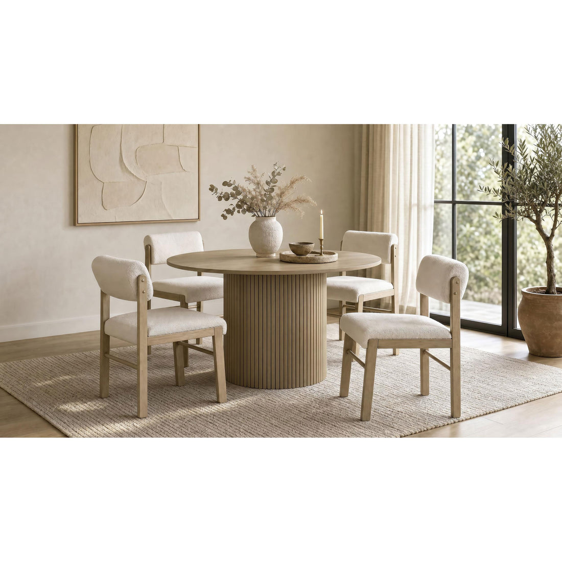  Coaster Furniture Hamlyn 193930NAT 47-inch Round Wood Dining Room Table - Natural Oak IMAGE 1