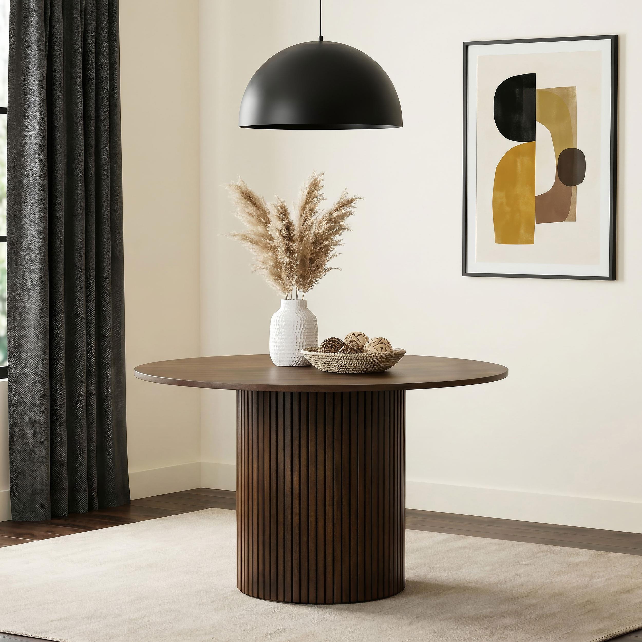  Coaster Furniture Hamlyn 193930WAL 47-inch Round Wood Dining Room Table - Walnut IMAGE 3