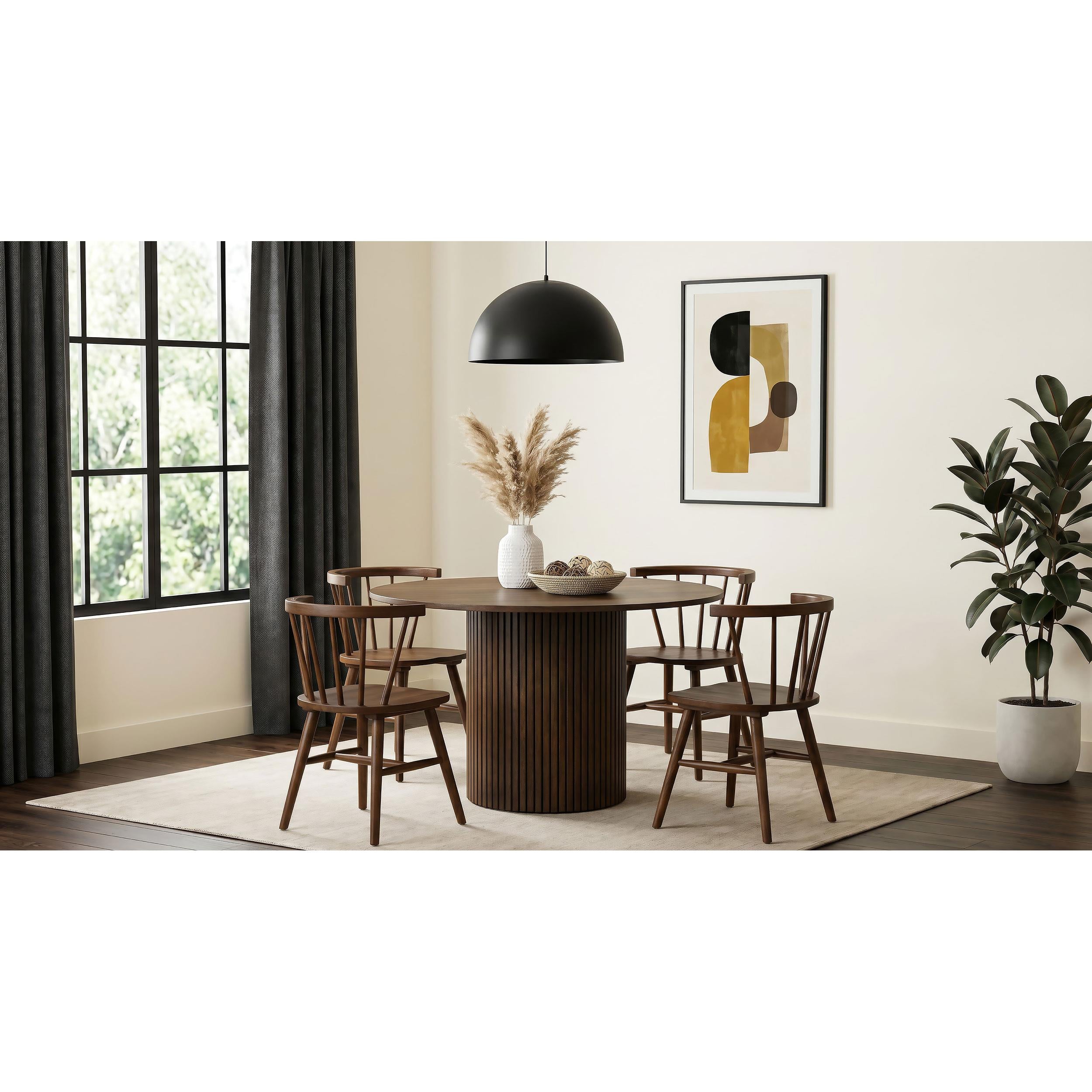  Coaster Furniture Hamlyn 193930WAL 47-inch Round Wood Dining Room Table - Walnut IMAGE 7