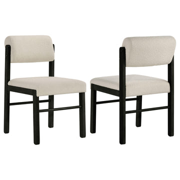  Coaster Furniture Kehoe 193932BLK Set of 2 Upholstered Dining Side Chair - Cream/Black IMAGE 1