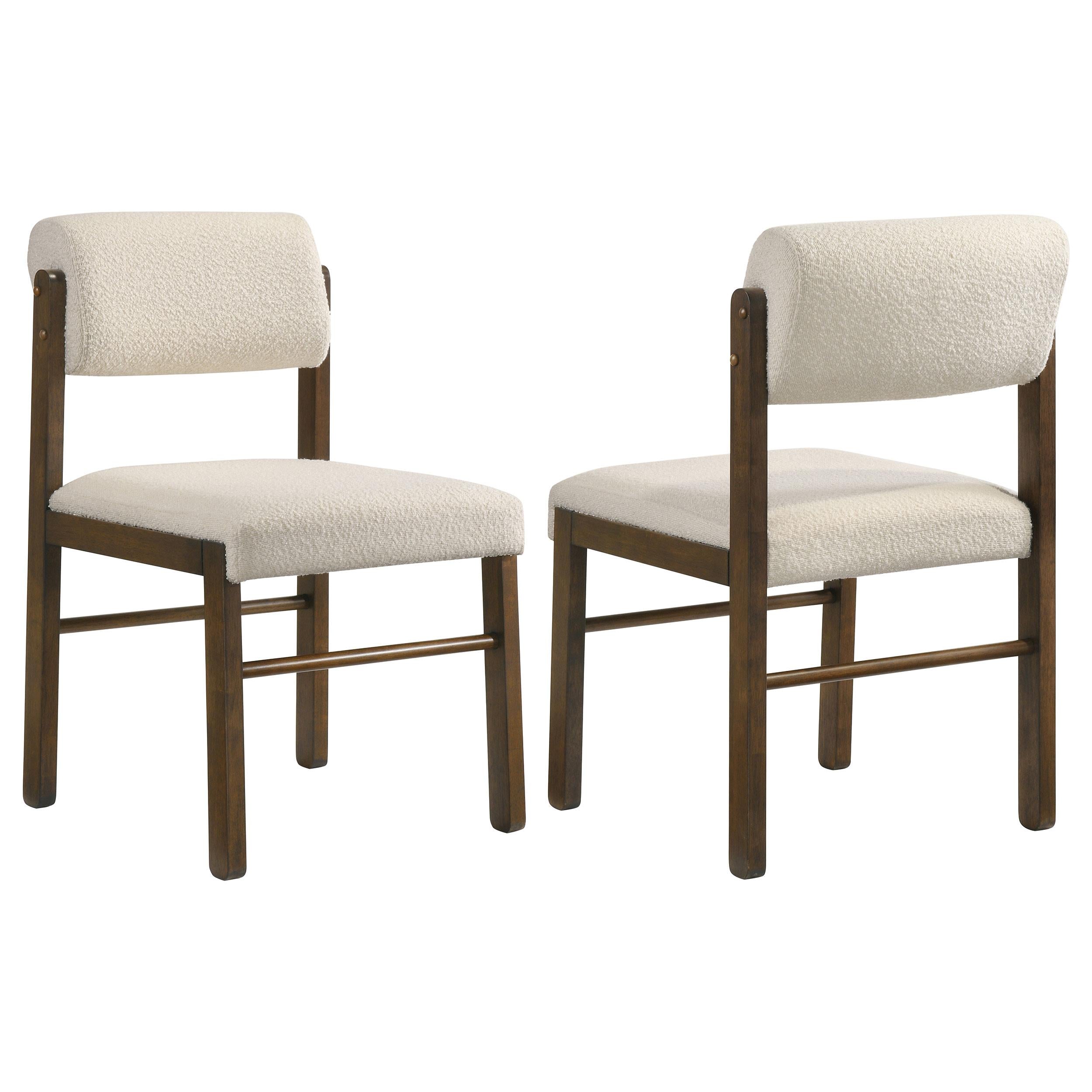  Coaster Furniture Kehoe 193932WAL Set of 2 Upholstered Dining Side Chair - Cream/Walnut IMAGE 1