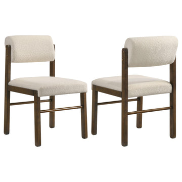  Coaster Furniture Kehoe 193932WAL Set of 2 Upholstered Dining Side Chair - Cream/Walnut IMAGE 1