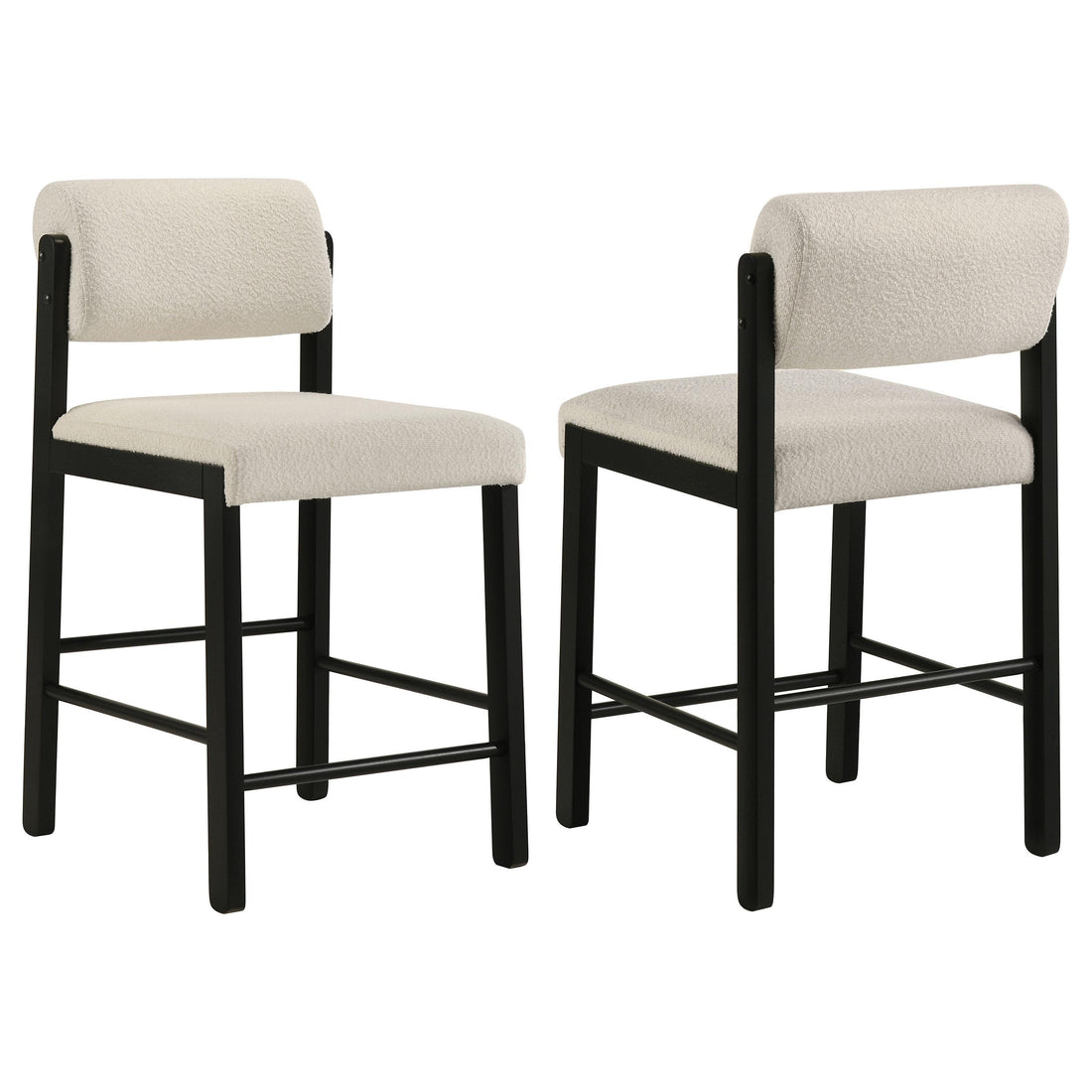  Coaster Furniture Kehoe 193939BLK Set of 2 Upholstered Counter Height Chair - Cream/Black IMAGE 1