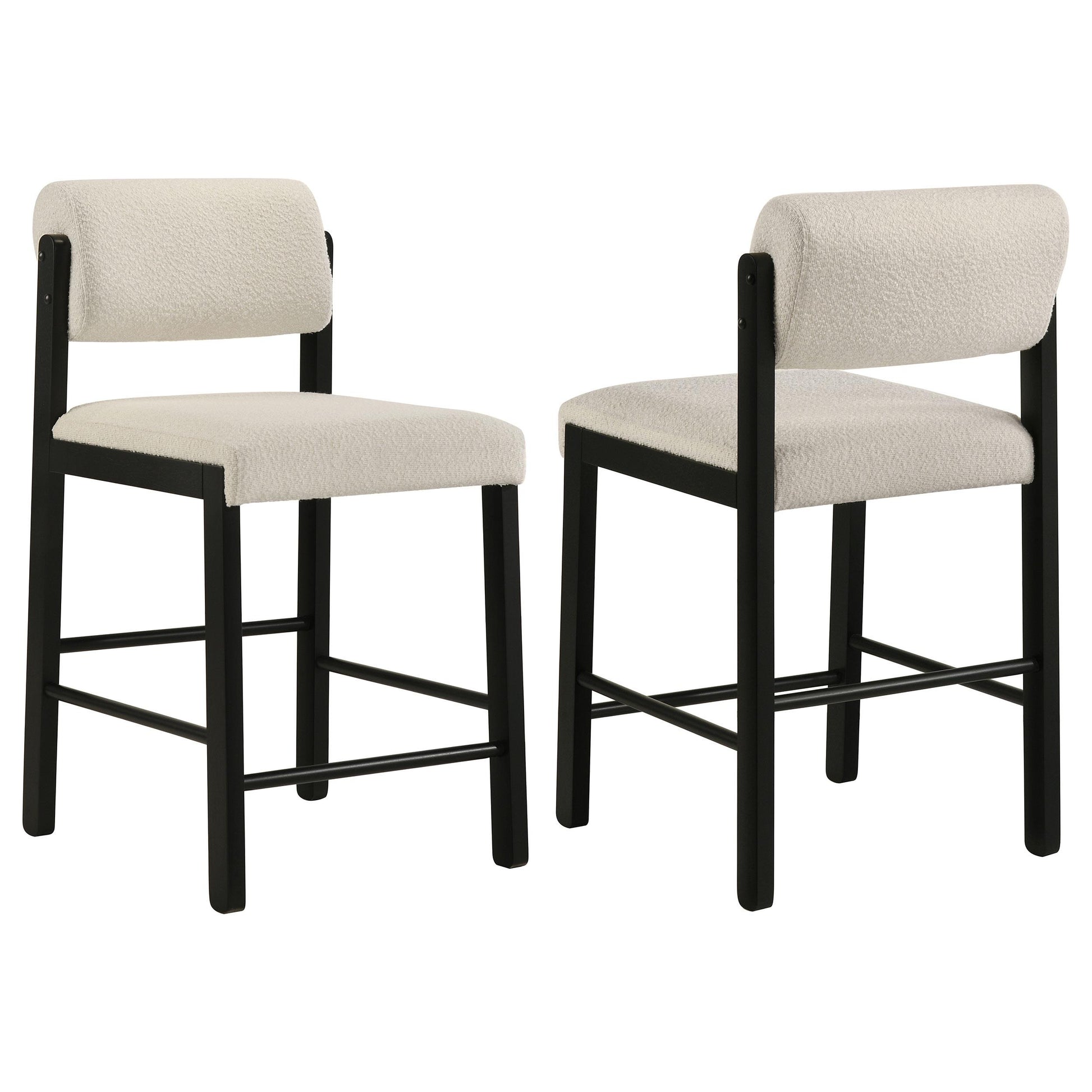  Coaster Furniture Kehoe 193939BLK Set of 2 Upholstered Counter Height Chair - Cream/Black IMAGE 1