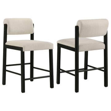  Coaster Furniture Kehoe 193939BLK Set of 2 Upholstered Counter Height Chair - Cream/Black IMAGE 1