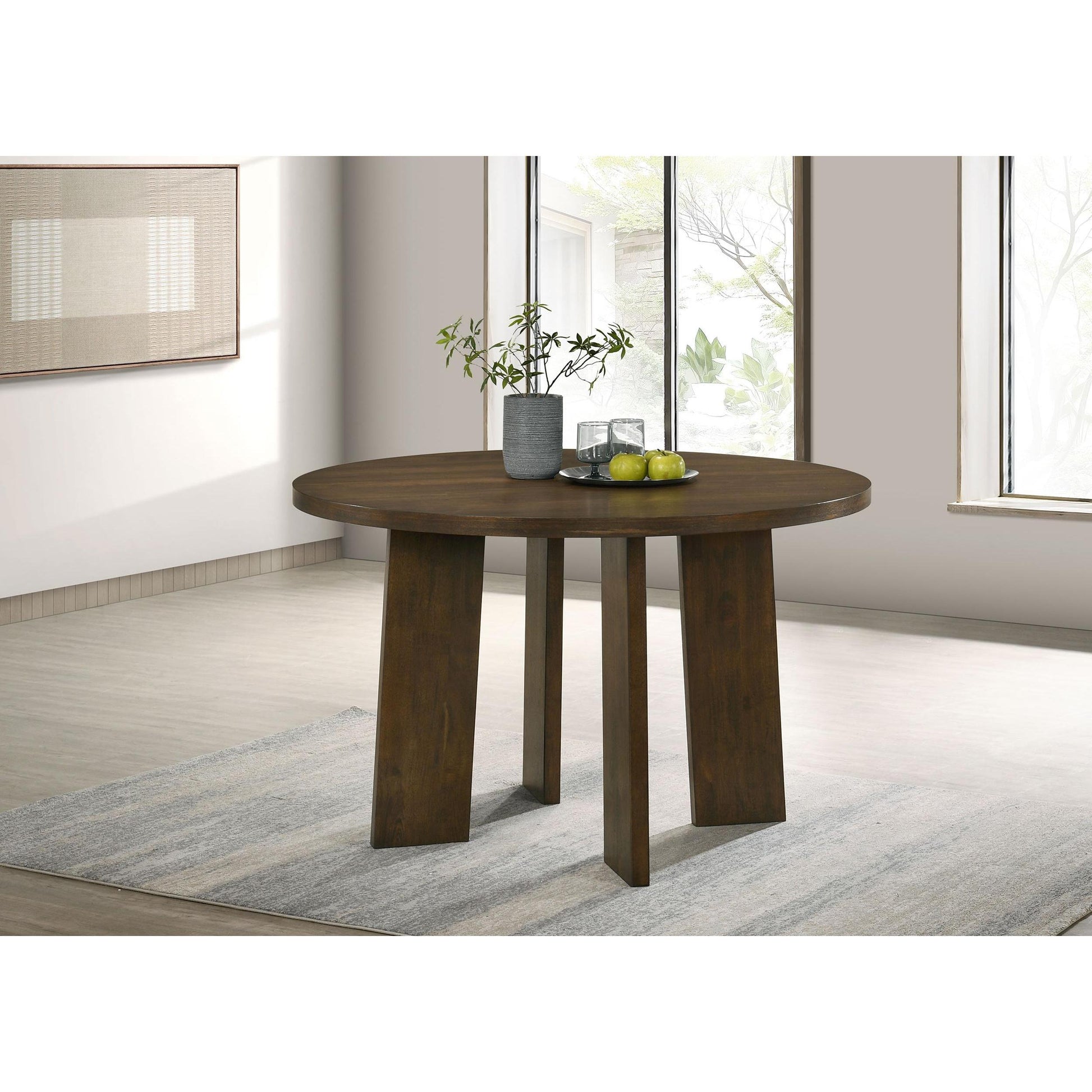  Coaster Furniture Strouse 193940WAL 47-inch Round Wood Dining Room Table - Walnut IMAGE 2