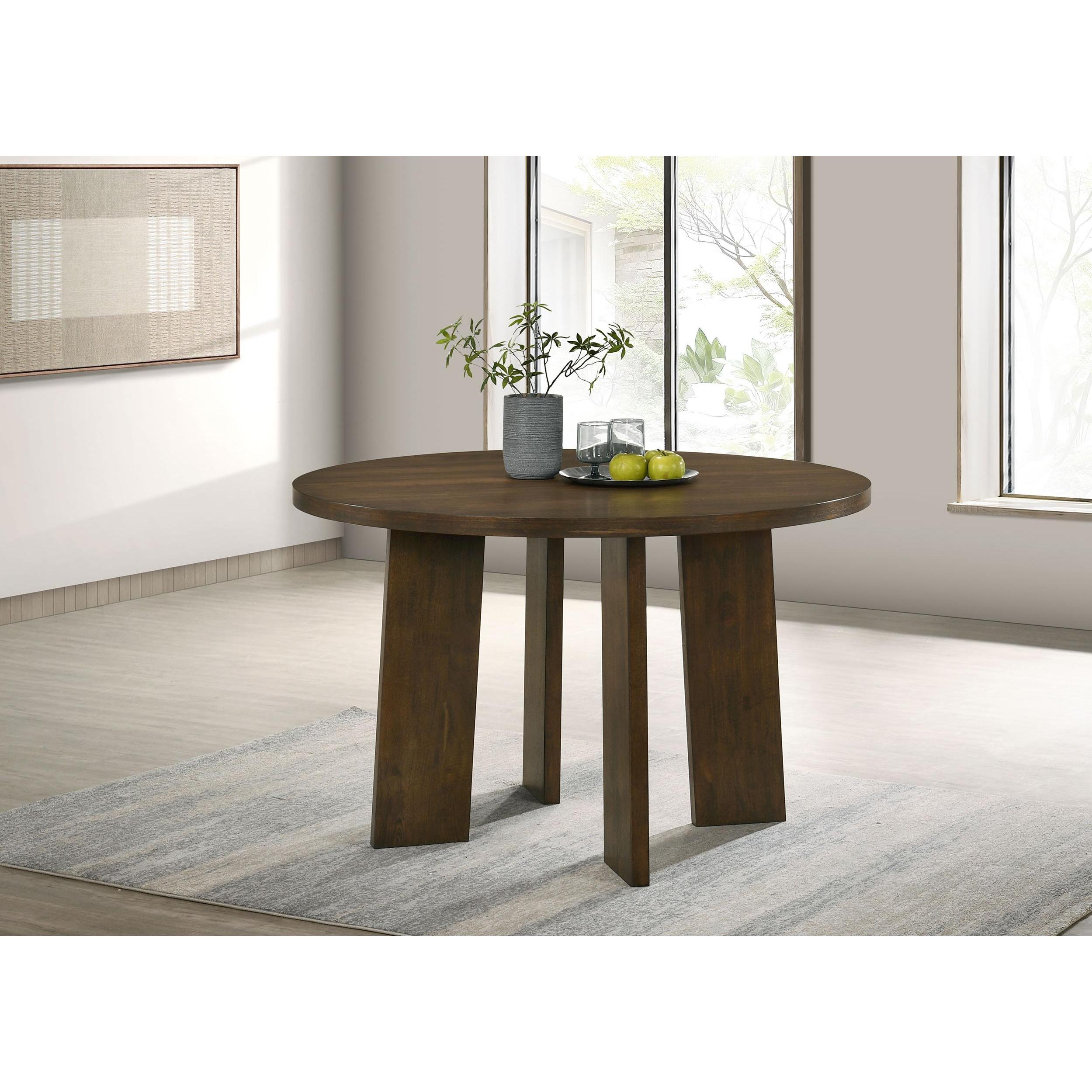 Coaster Furniture Strouse 193940WAL 47-inch Round Wood Dining Room Table - Walnut IMAGE 2