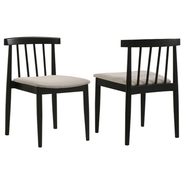  Coaster Furniture Cullen 193942BLK Set of 2 Dining Side Chair Upholstered Seat - Black IMAGE 1