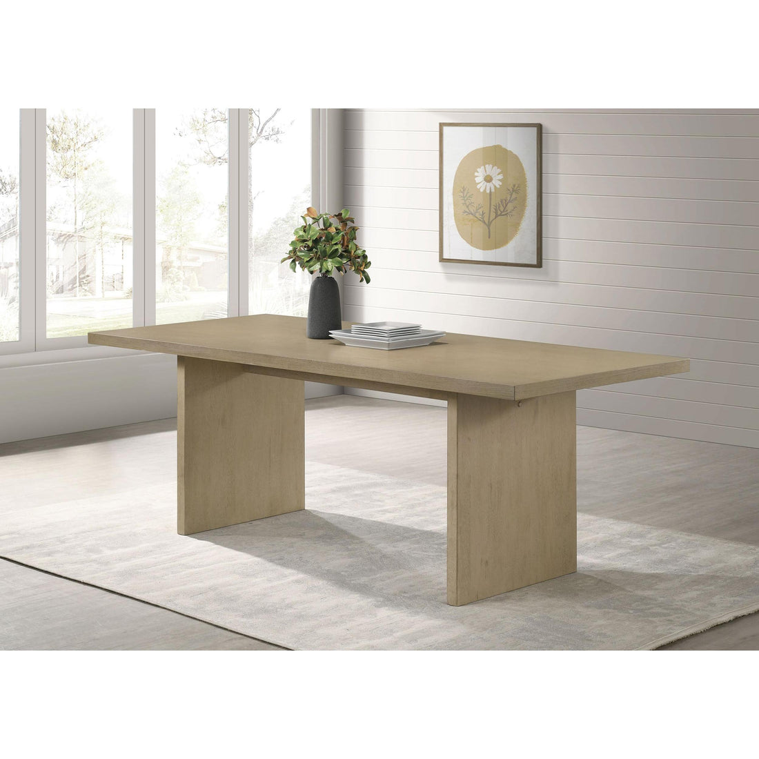  Coaster Furniture Decker 193951NAT 82-inch Rectangular Wood Dining Table - Natural Oak IMAGE 1