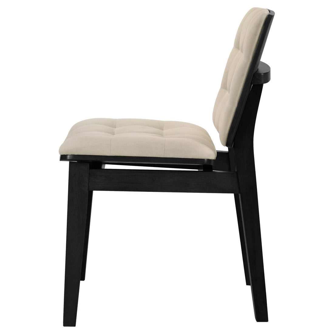  Coaster Furniture Redbridge 193952BLK Set of 2 Velvet Upholstered Side Chair - Cream/Black IMAGE 1