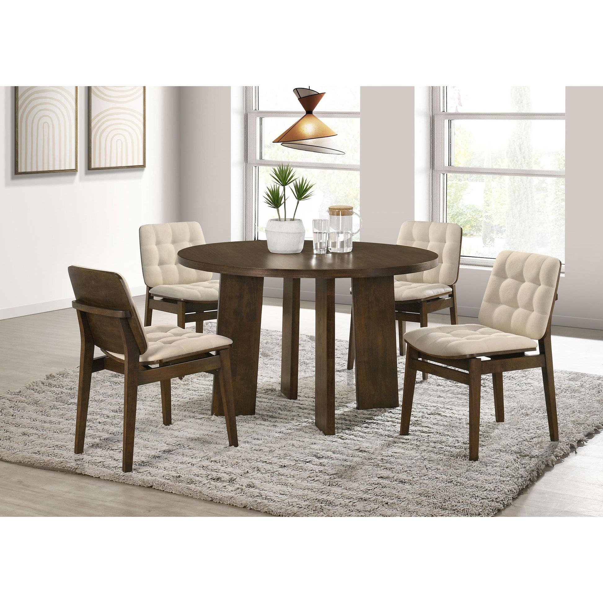 Coaster Furniture Redbridge 193952WAL Set of 2 Velvet Upholstered Side Chair - Cream/Walnut IMAGE 13