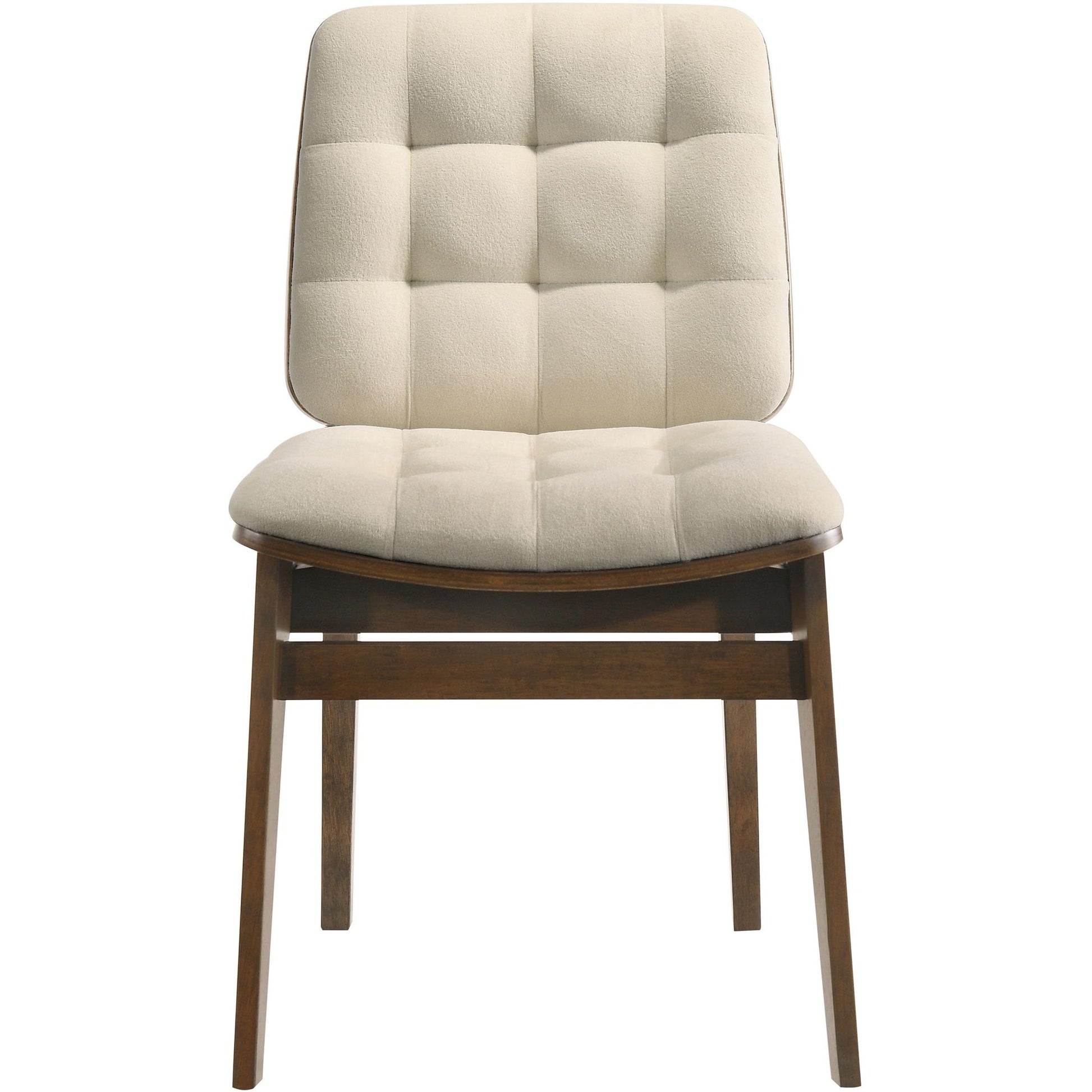  Coaster Furniture Redbridge 193952WAL Set of 2 Velvet Upholstered Side Chair - Cream/Walnut IMAGE 3