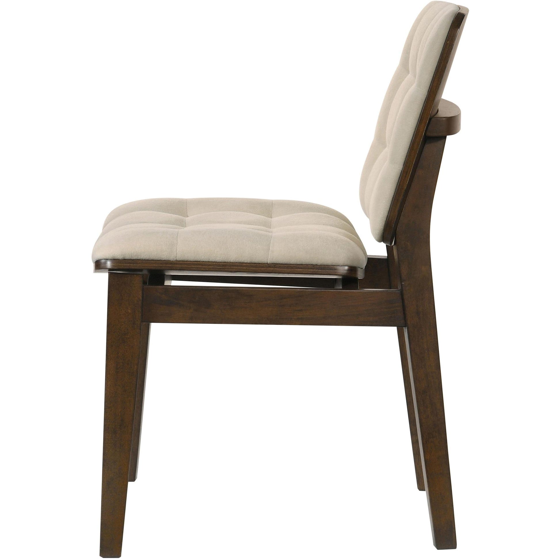  Coaster Furniture Redbridge 193952WAL Set of 2 Velvet Upholstered Side Chair - Cream/Walnut IMAGE 5