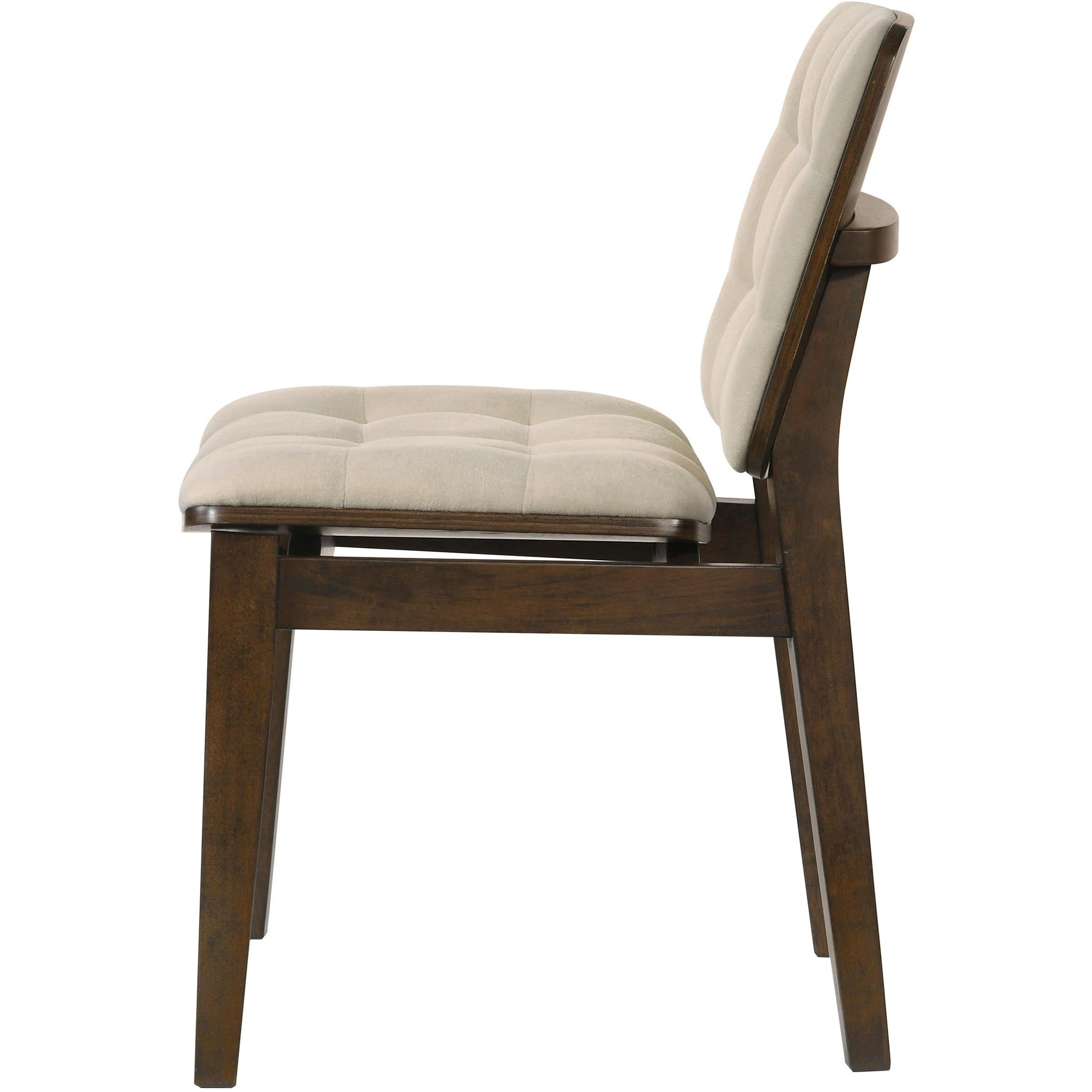  Coaster Furniture Redbridge 193952WAL Set of 2 Velvet Upholstered Side Chair - Cream/Walnut IMAGE 5