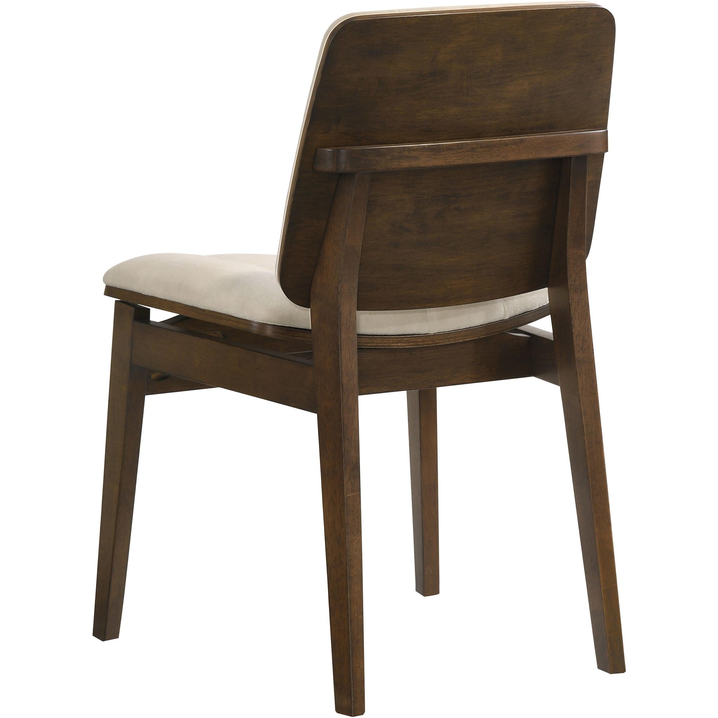  Coaster Furniture Redbridge 193952WAL Set of 2 Velvet Upholstered Side Chair - Cream/Walnut IMAGE 6