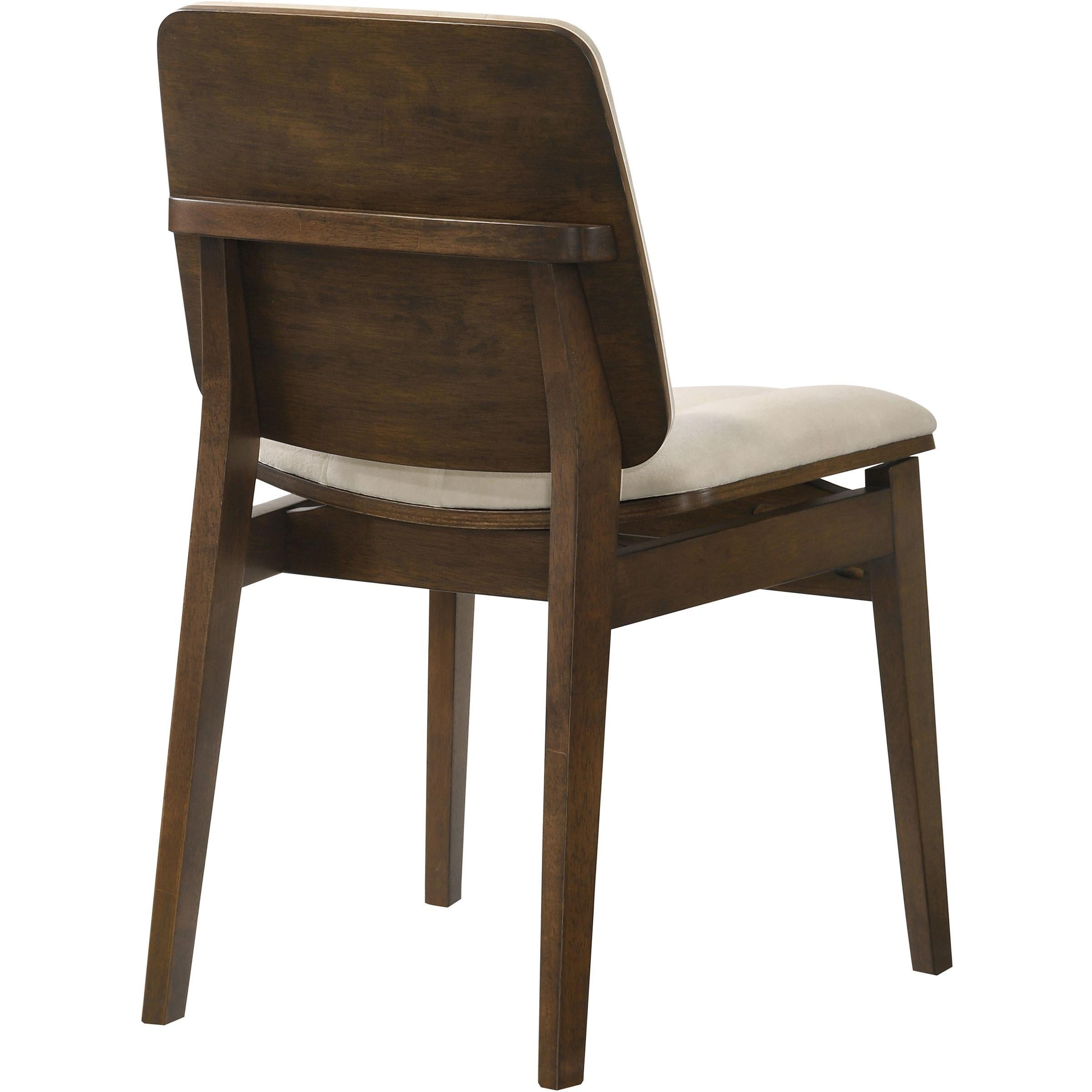  Coaster Furniture Redbridge 193952WAL Set of 2 Velvet Upholstered Side Chair - Cream/Walnut IMAGE 7