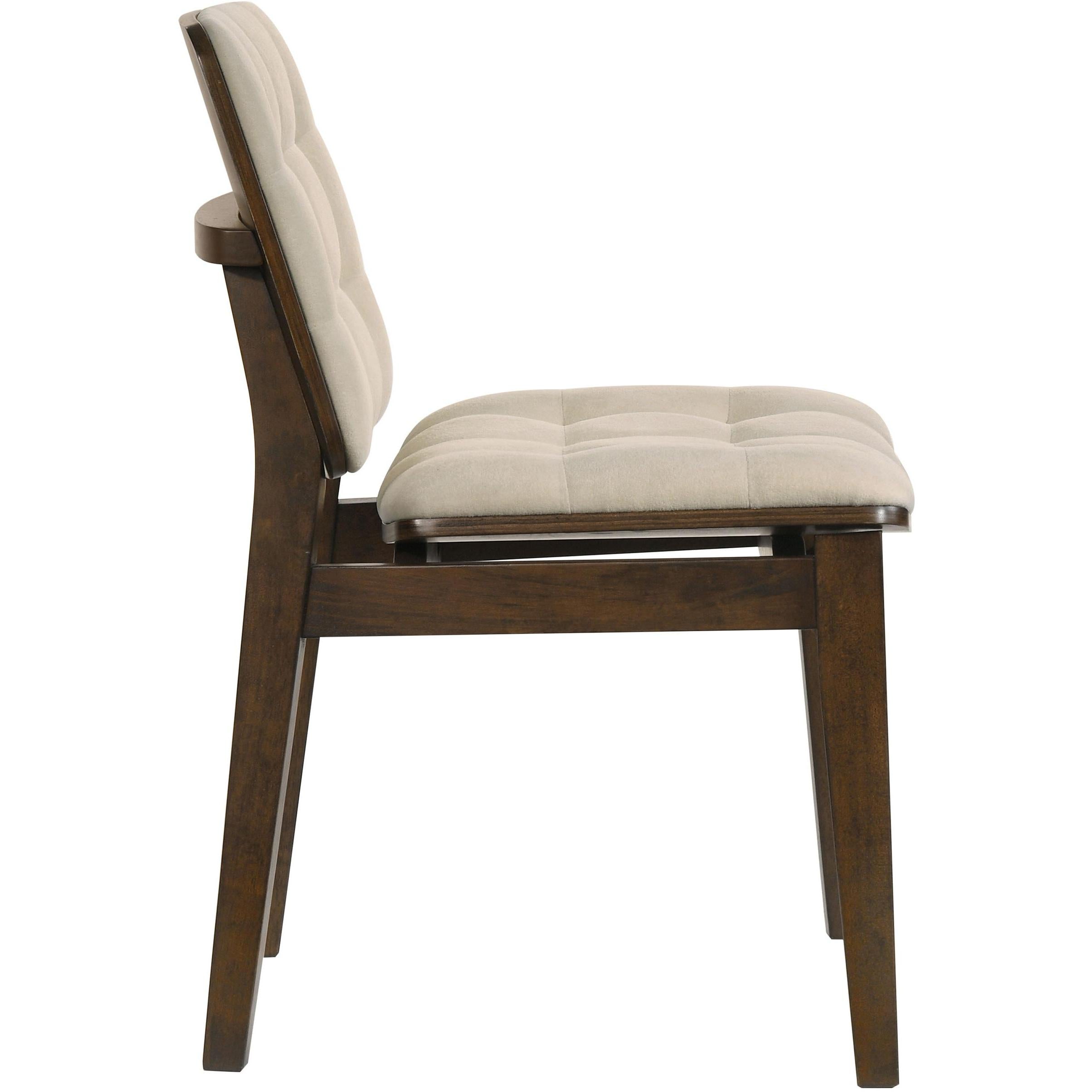  Coaster Furniture Redbridge 193952WAL Set of 2 Velvet Upholstered Side Chair - Cream/Walnut IMAGE 8