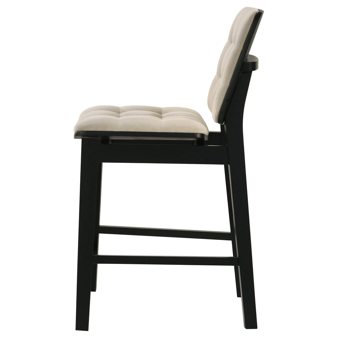  Coaster Furniture Redbridge 193959BLK Set of 2 Velvet Upholstered Counter Chair - Cream/Black IMAGE 1