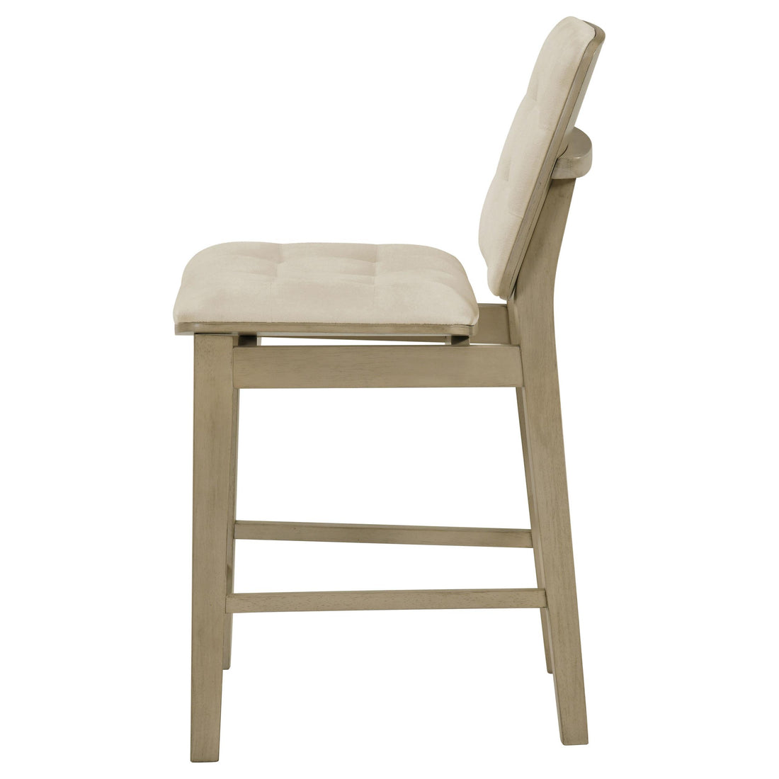  Coaster Furniture Redbridge 193959NAT Set of 2 Velvet Upholstered Counter Chair - Cream/Natural Oak IMAGE 1