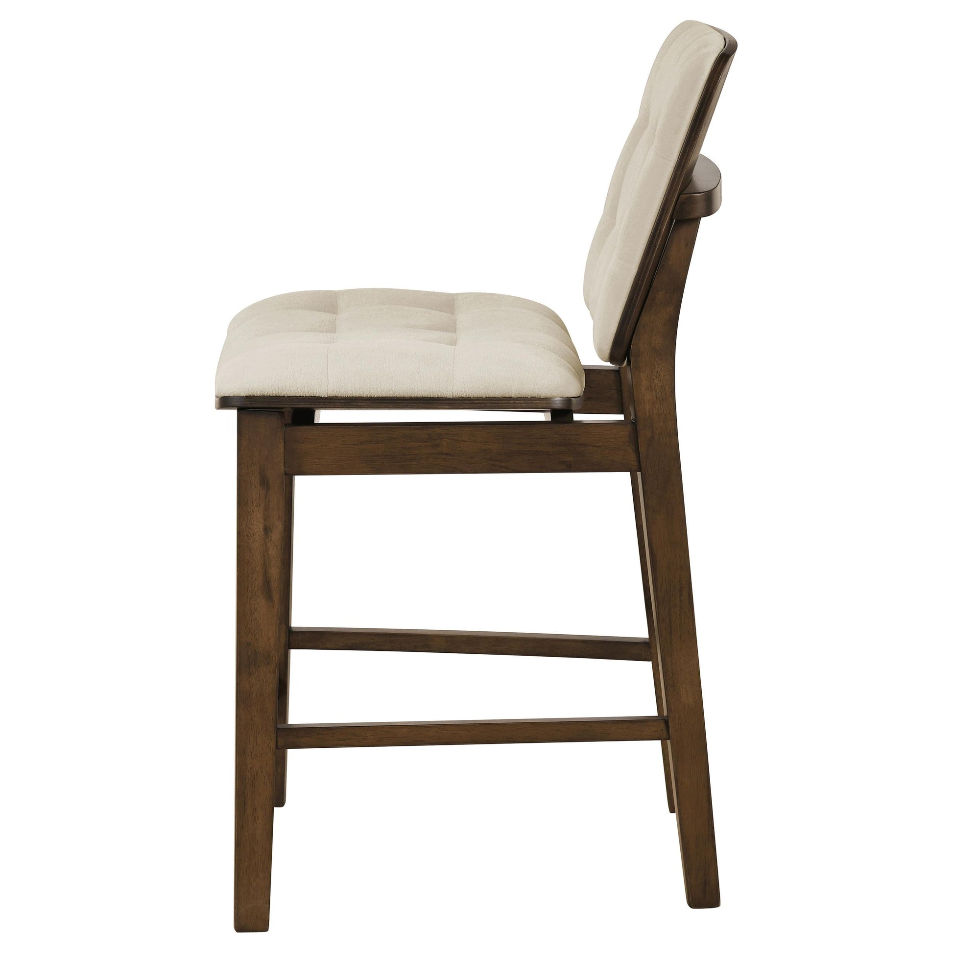  Coaster Furniture Redbridge 193959WAL Set of 2 Velvet Upholstered Counter Chair - Cream/Walnut IMAGE 2