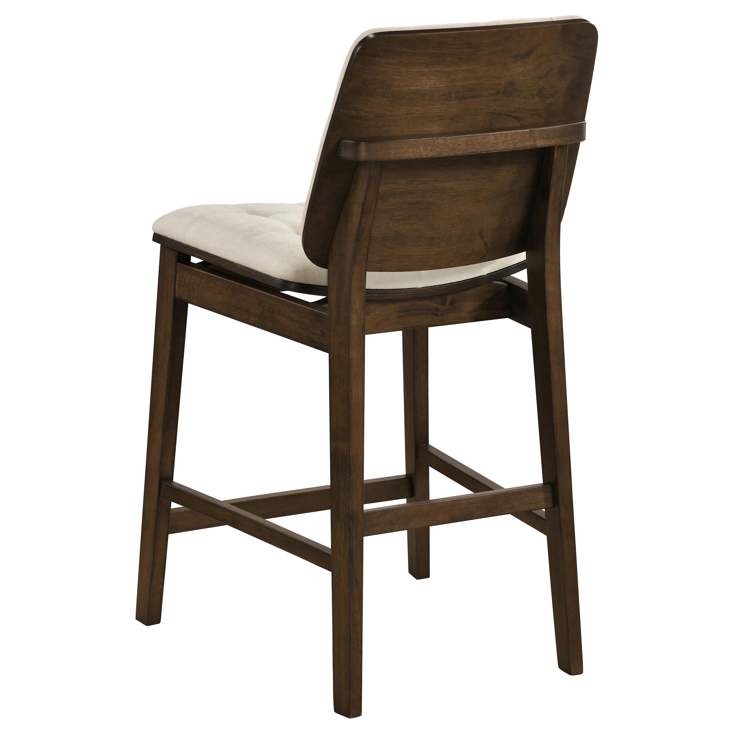  Coaster Furniture Redbridge 193959WAL Set of 2 Velvet Upholstered Counter Chair - Cream/Walnut IMAGE 4