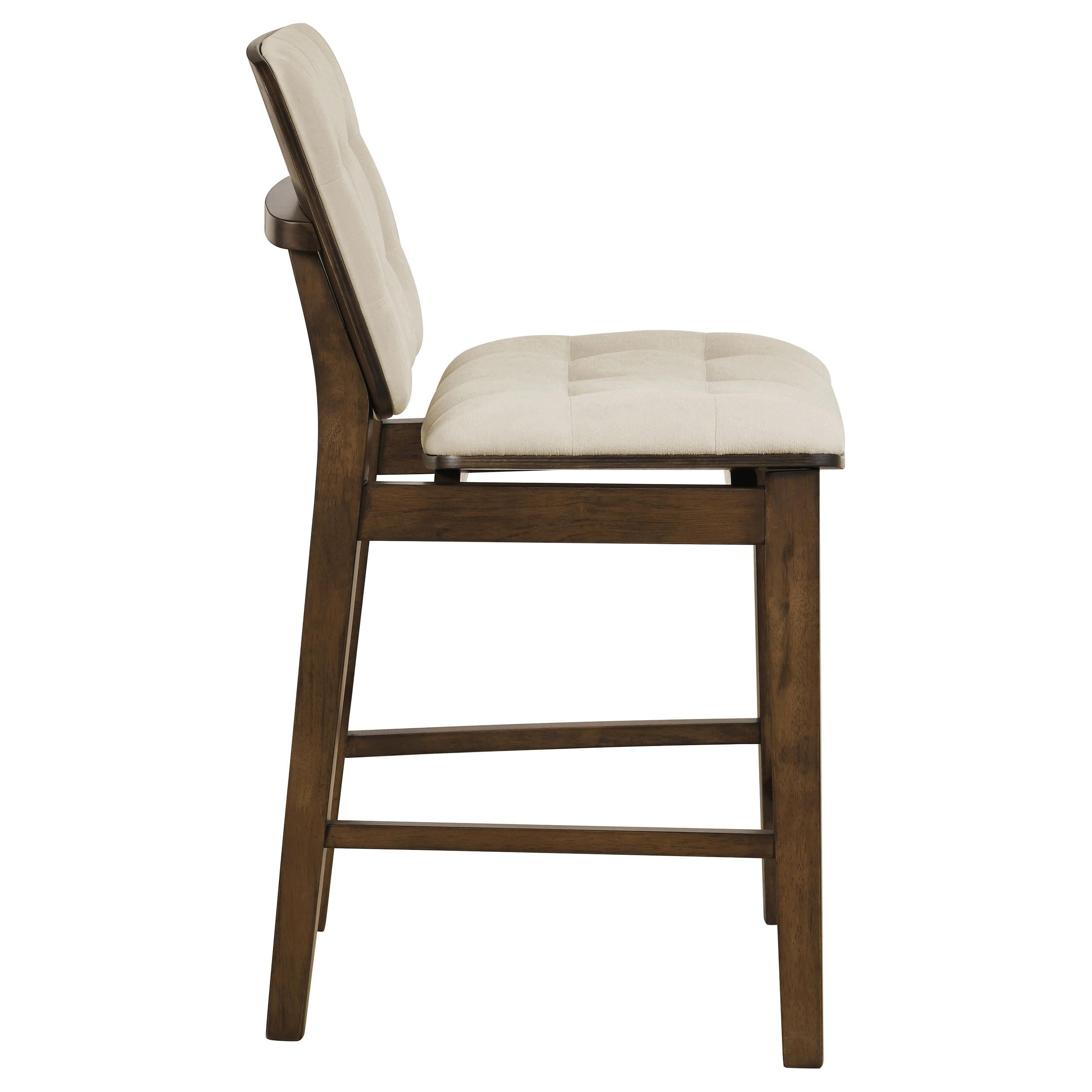 Coaster Furniture Redbridge 193959WAL Set of 2 Velvet Upholstered Counter Chair - Cream/Walnut IMAGE 7