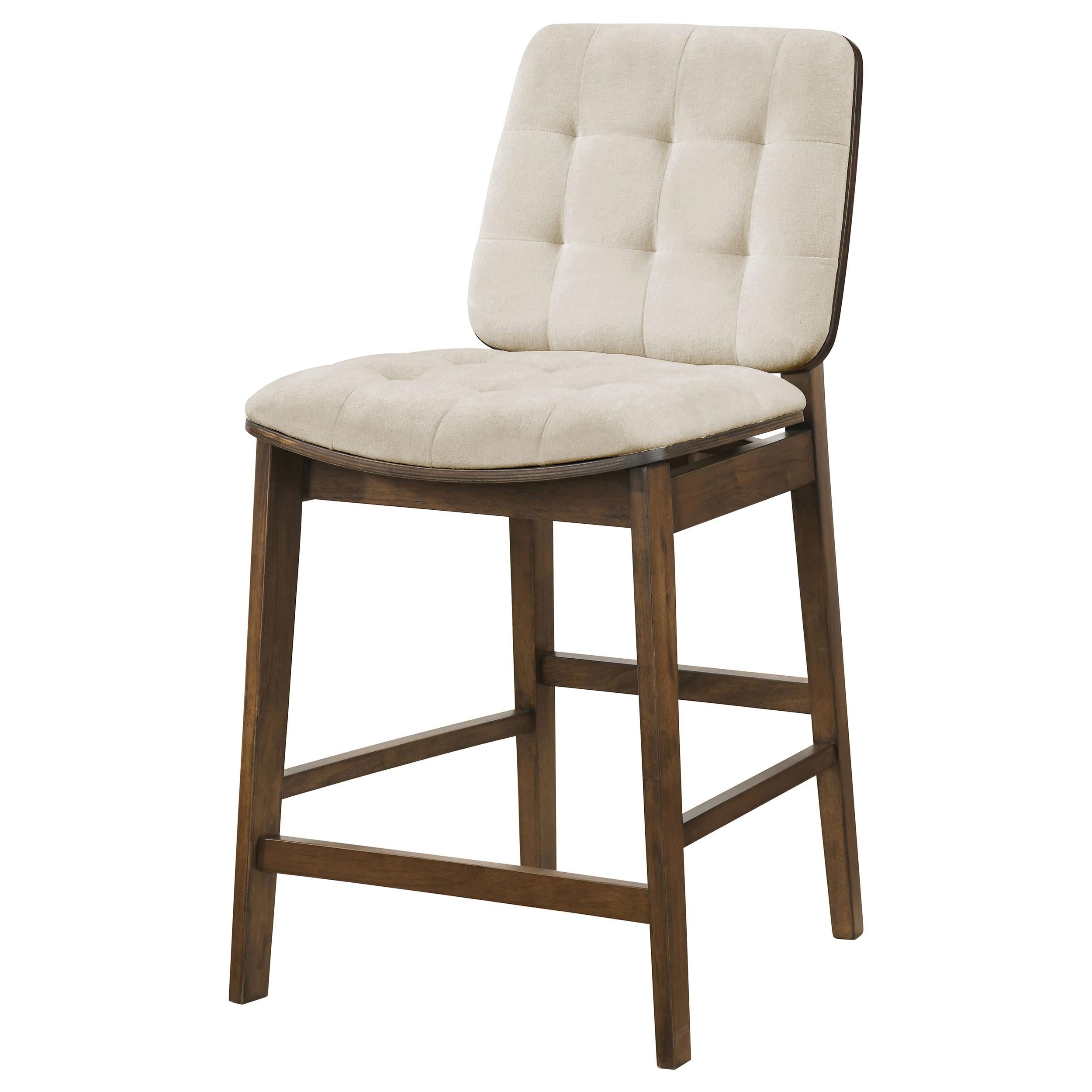 Coaster Furniture Redbridge 193959WAL Set of 2 Velvet Upholstered Counter Chair - Cream/Walnut IMAGE 8