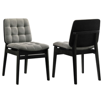  Coaster Furniture Redbridge 193962BLK Set of 2 Velvet Upholstered Side Chair - Grey/Black IMAGE 1