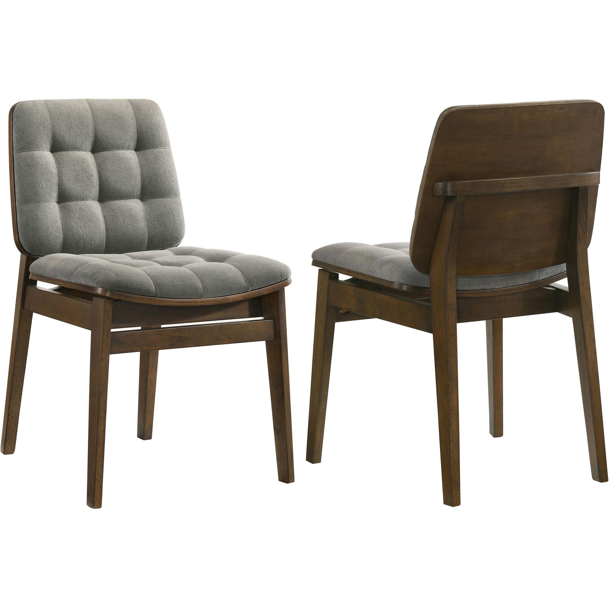 Coaster Furniture Redbridge 193962WAL Set of 2 Velvet Upholstered Side Chair - Grey/Walnut IMAGE 1