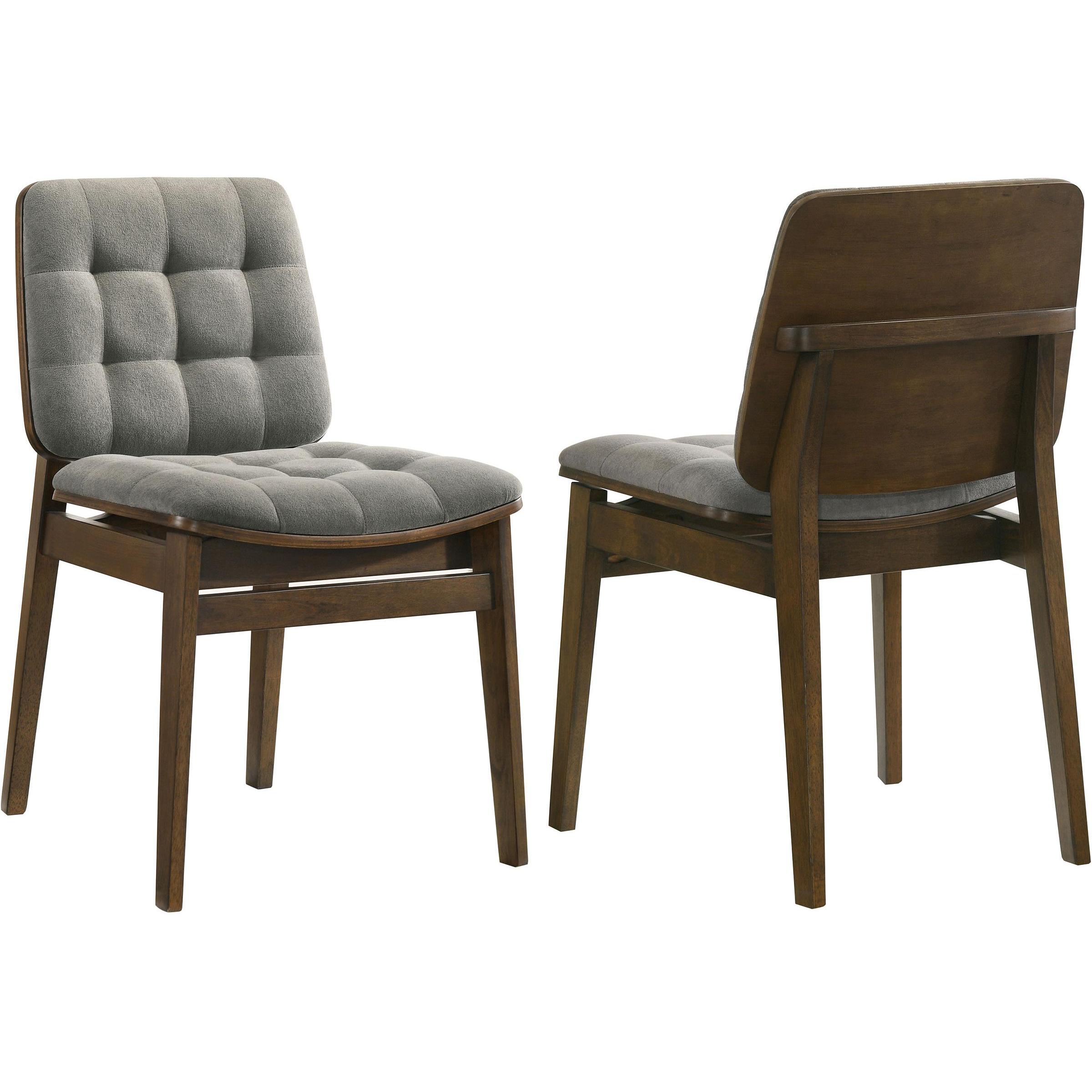  Coaster Furniture Redbridge 193962WAL Set of 2 Velvet Upholstered Side Chair - Grey/Walnut IMAGE 1