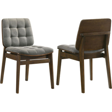  Coaster Furniture Redbridge 193962WAL Set of 2 Velvet Upholstered Side Chair - Grey/Walnut IMAGE 1
