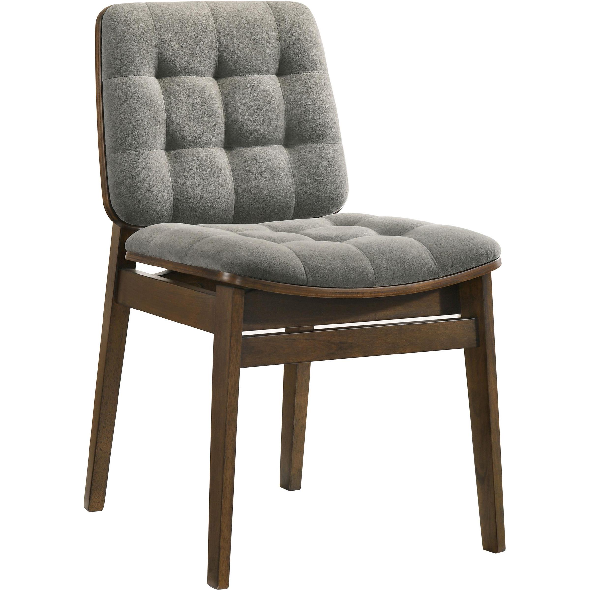  Coaster Furniture Redbridge 193962WAL Set of 2 Velvet Upholstered Side Chair - Grey/Walnut IMAGE 3