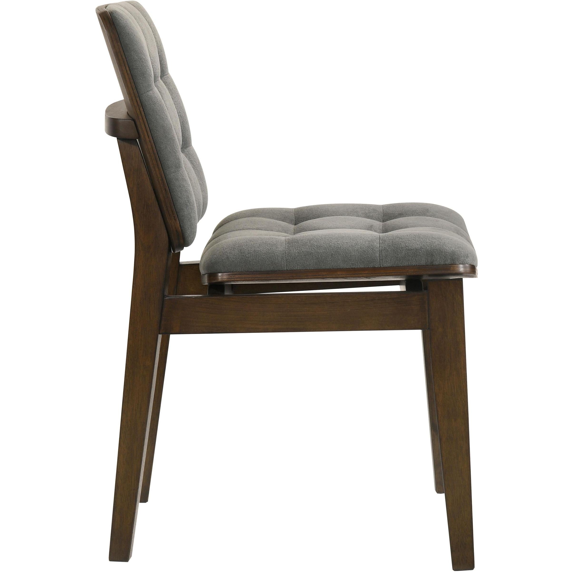  Coaster Furniture Redbridge 193962WAL Set of 2 Velvet Upholstered Side Chair - Grey/Walnut IMAGE 9