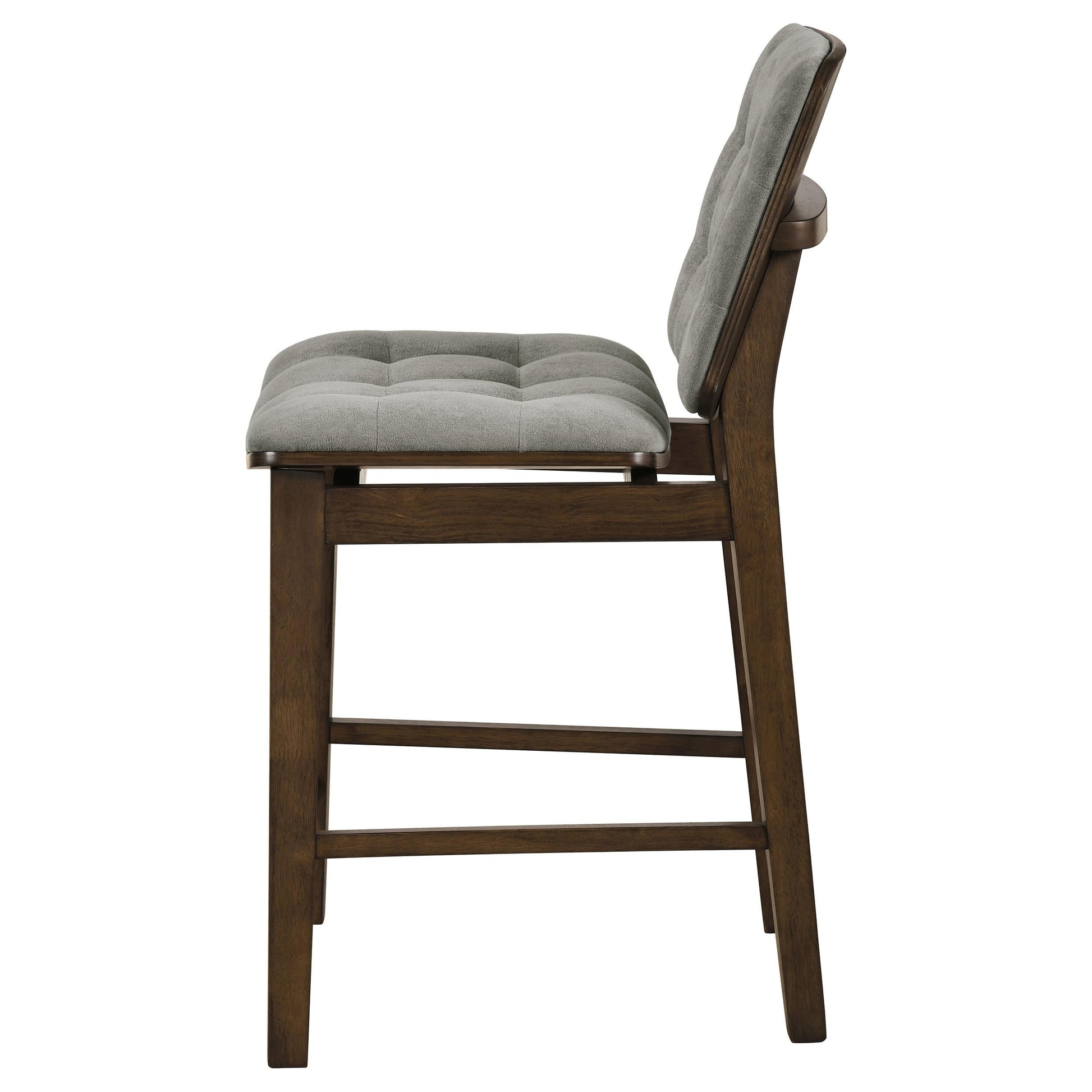  Coaster Furniture Redbridge 193969WAL Set of 2 Velvet Upholstered Counter Chair - Grey/Walnut IMAGE 2