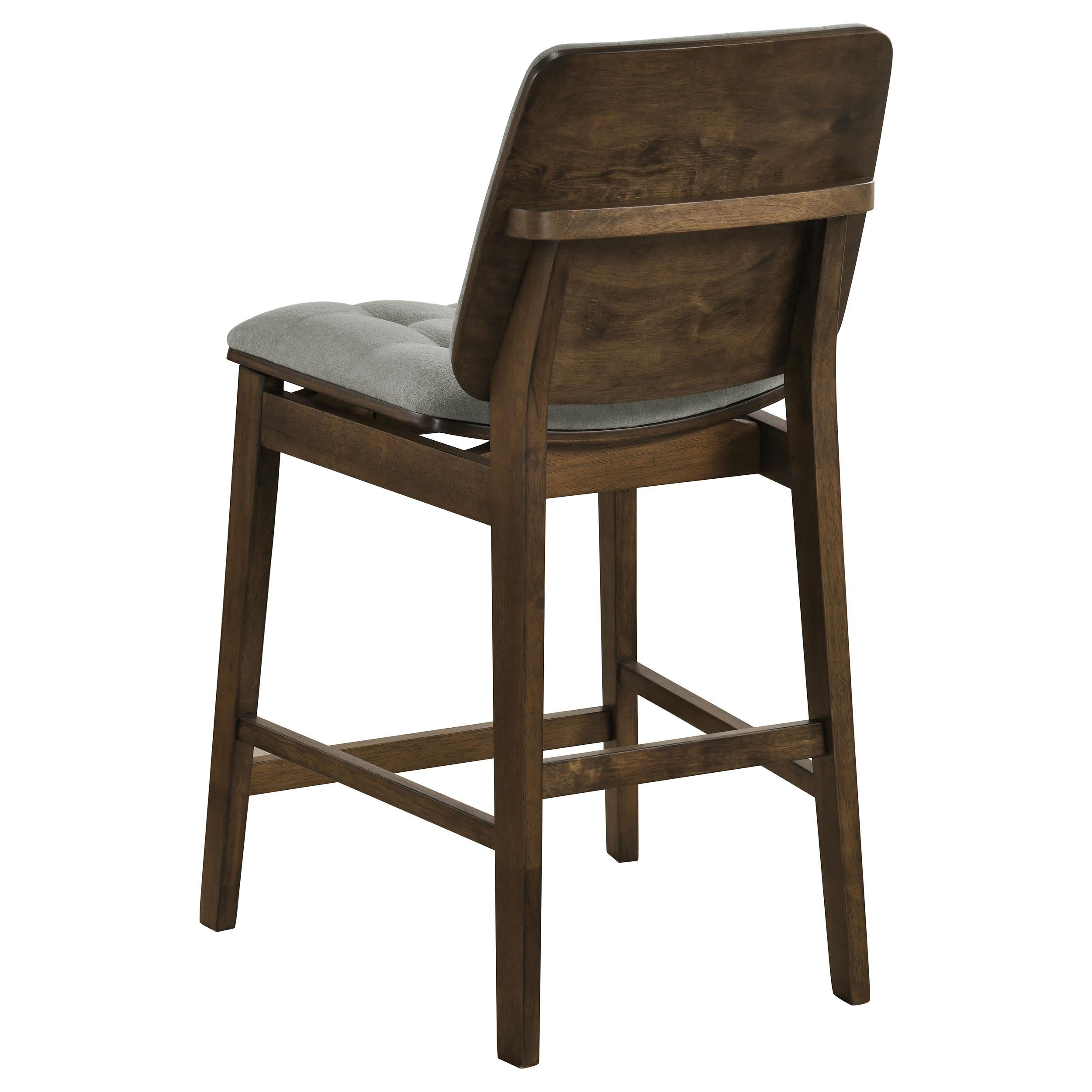  Coaster Furniture Redbridge 193969WAL Set of 2 Velvet Upholstered Counter Chair - Grey/Walnut IMAGE 3